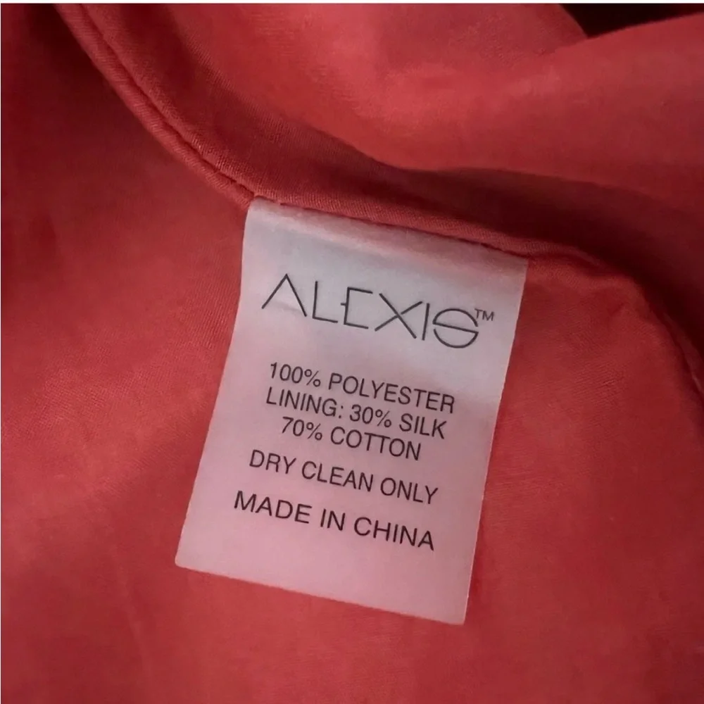 Alexis red and white silk sateen long sleeve mini dress size XS - Picture 8 of 10